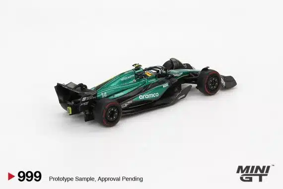 MINI GT No.999 Aston Martin AMR24 #14 Fernando Alonso 2024 F1 2024 Bahrain GP MGT00999