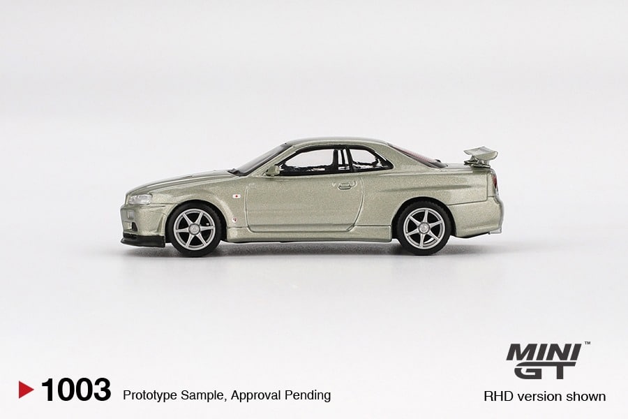 MINI GT No.1003 Nissan Skyline GT-R (R34) V-Spec II Nür Millenium Jade MGT01003