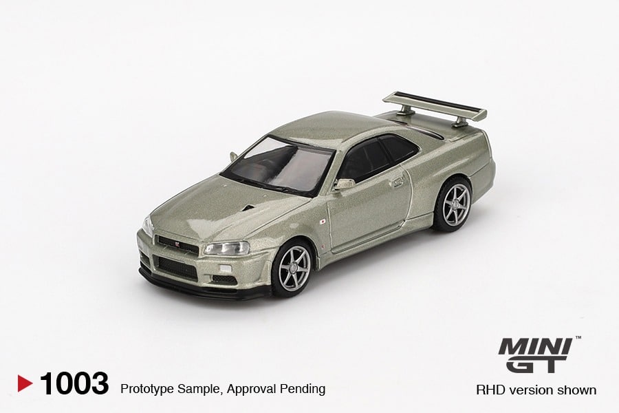 MINI GT No.1003 Nissan Skyline GT-R (R34) V-Spec II Nür Millenium Jade MGT01003
