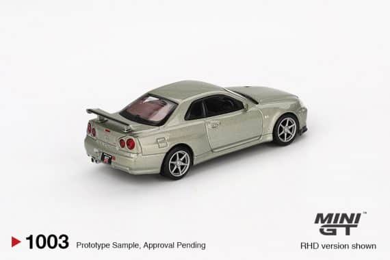 MINI GT No.1003 Nissan Skyline GT-R (R34) V-Spec II Nür Millenium Jade MGT01003