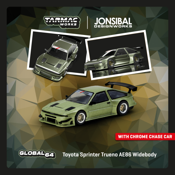Tarmac Works 1:64 GLOBAL64 Toyota Sprinter Trueno AE86 Widebody Green T64G-060-GR