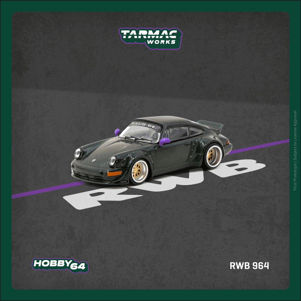 Tarmac Works 1:64 HOBBY64 RWB 964 Green T64-037-GR