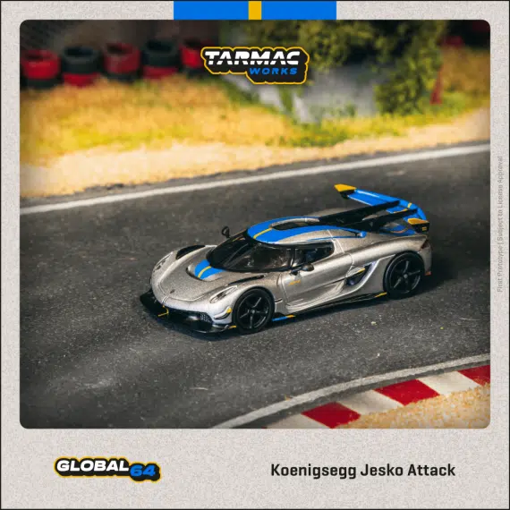 Tarmac Works 1:64 GLOBAL64 Koenigsegg Jesko Attack Silver T64G-TL052-SL