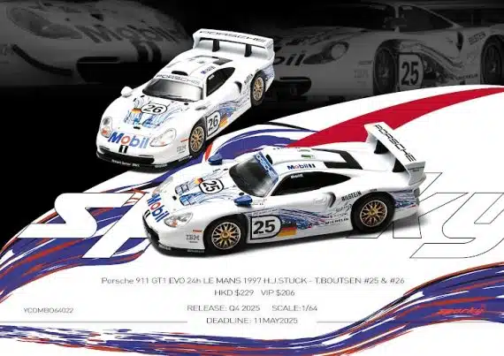 Sparky X Tiny 1/64 Porsche 911 GT1 EVO 24h LE MANS 1997 H.J.STUCK - T.BOUTSEN #25 & #26