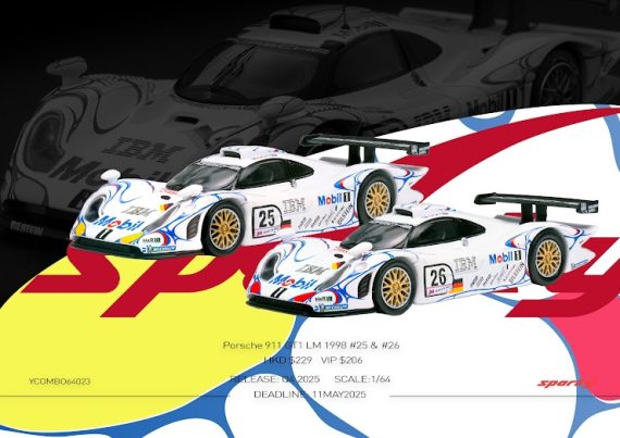 Sparky X Tiny 1/64 Porsche 911 GT1 LM 1998 #25 & #26 (Tiny Exclusive)