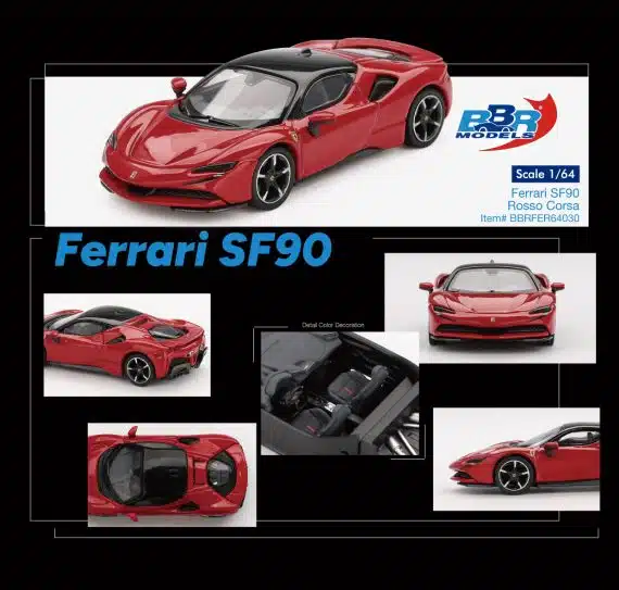 BBR Models 1:64 Ferrari SF90 Rosso Corsa BBRFER64030
