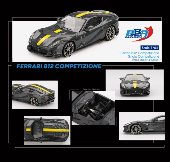 BBR Models 1:64 Ferrari 812 Competizione Grigio Competizione BBRFER64009