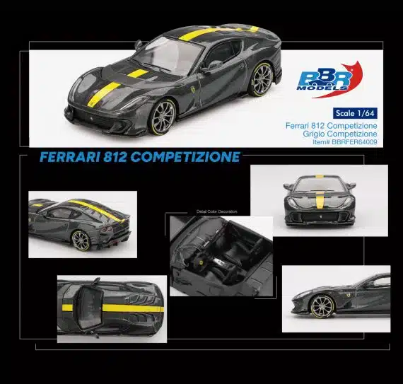 BBR Models 1:64 Ferrari 812 Competizione Grigio Competizione BBRFER64009