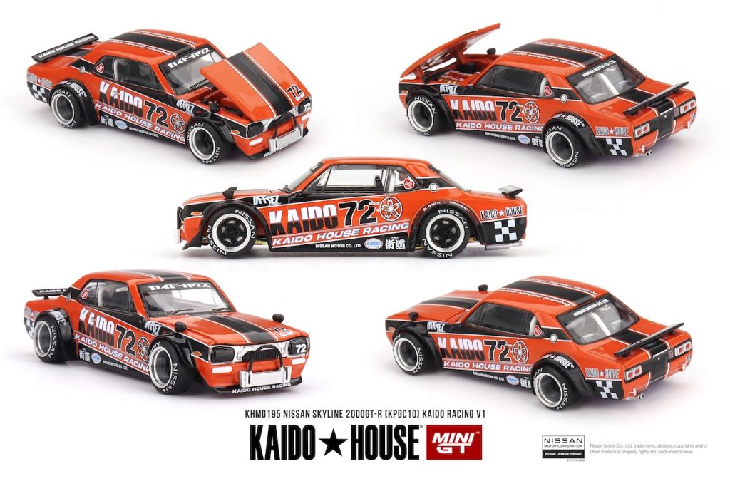 MINI GT No.195 Kaido House Nissan Skyline 2000GT-R (KPGC10) Kaido Racing V1 KHMG195