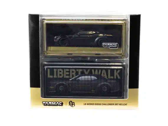 Tarmac Works 1:64 GLOBAL64 LB-WORKS Dodge Challenger SRT Hellcat Black Metallic with 2 containers T64G-TL039-BK