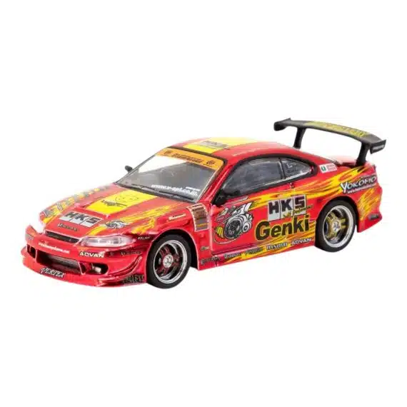 Tarmac Works 1:64 Special Edition Vertex Nissan HKS Hiper Silvia RS-2 Red Chrome T64G-023-HKSRC