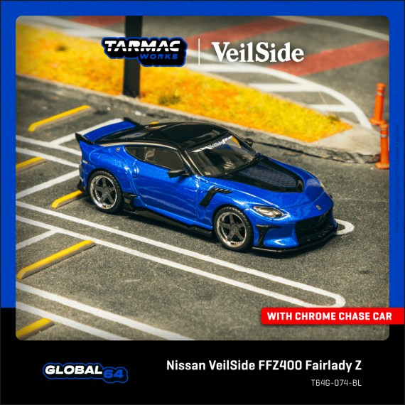 Tarmac Works 1:64 GLOBAL64 Nissan VeilSide FFZ400 Fairlady Z Blue T64G-074-BL