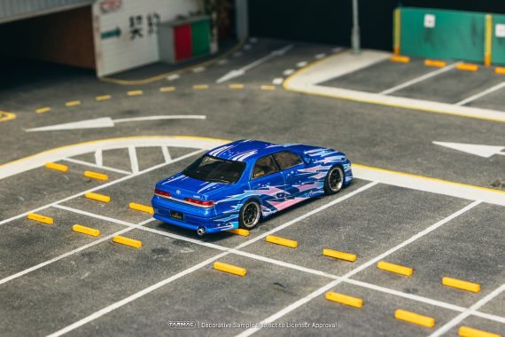 Tarmac Works 1:64 GLOBAL64 VERTEX Toyota Mark II JZX100 Blue Metallic T64G-024-BL