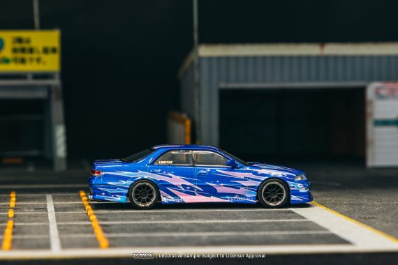 Tarmac Works 1:64 GLOBAL64 VERTEX Toyota Mark II JZX100 Blue Metallic T64G-024-BL