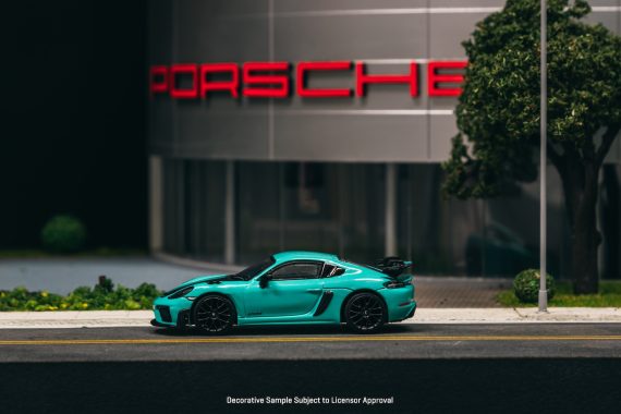 Tarmac Works 1:64 COLLAB64 Porsche Cayman GT4RS Mint Green T64S-022-MG