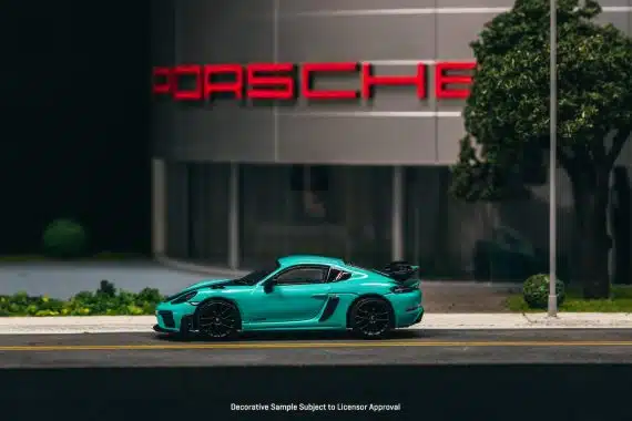 Tarmac Works 1:64 COLLAB64 Porsche Cayman GT4RS Mint Green T64S-022-MG