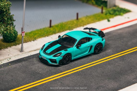 Tarmac Works 1:64 COLLAB64 Porsche Cayman GT4RS Mint Green T64S-022-MG