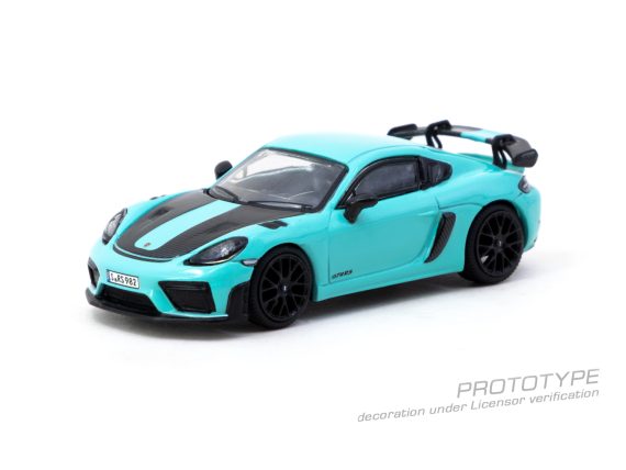 Tarmac Works 1:64 COLLAB64 Porsche Cayman GT4RS Mint Green T64S-022-MG