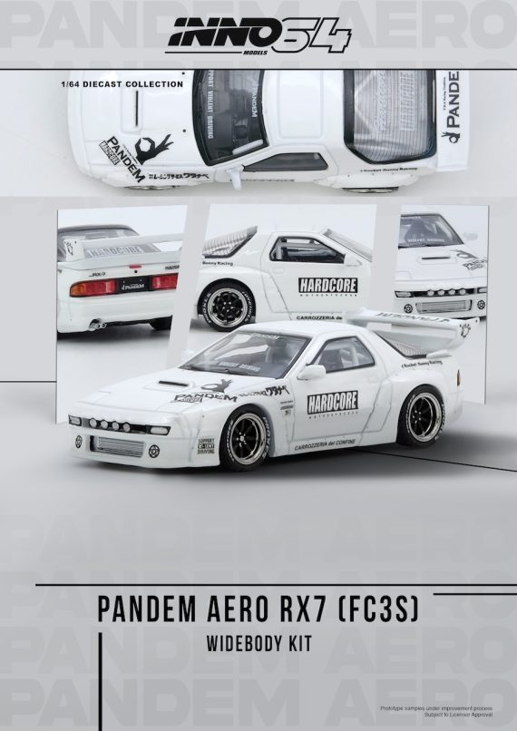INNO64 1:64 MAZDA RX7 (FC3S) "PANDEM AERO" Widebody Kit IN64-RX7FCP-WHI1