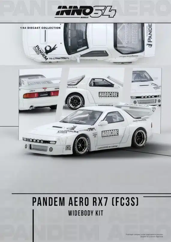 INNO64 1:64 MAZDA RX7 (FC3S) "PANDEM AERO" Widebody Kit IN64-RX7FCP-WHI1