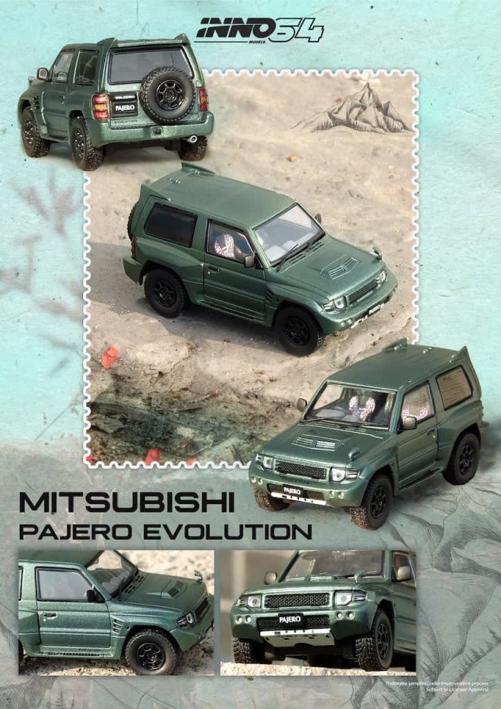 INNO64 1:64 MITSUBISHI PAJERO EVOLUTION Satin Green IN64-EVOP-SGRE