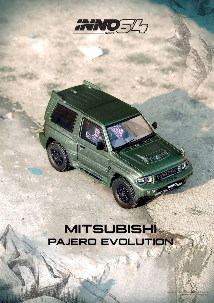 INNO64 1:64 MITSUBISHI PAJERO EVOLUTION Satin Green IN64-EVOP-SGRE