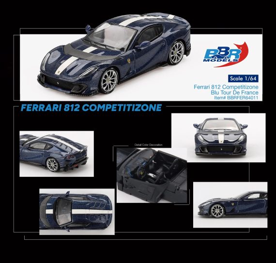BBR Models 1:64 Ferrari 812 Competizione Blu Tour De France BBRFER64011