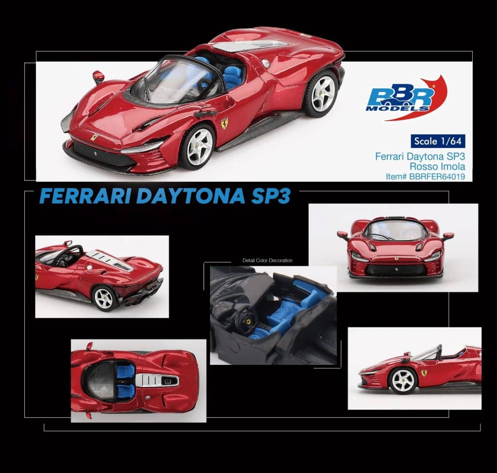 BBR Models 1:64 Ferrari Daytona SP3 Rosso Imola BBRFER64019
