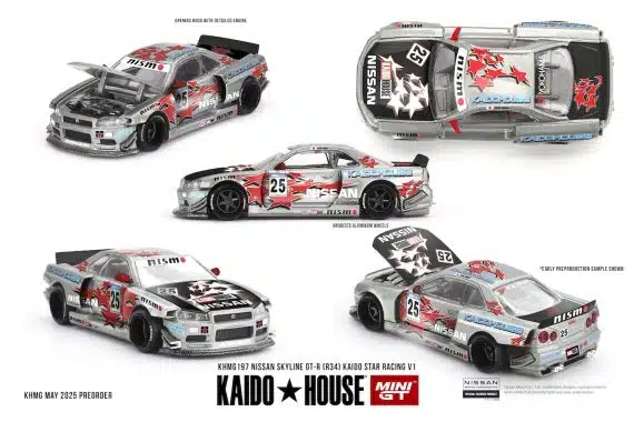 MINI GT No.197 Kaido House Nissan Skyline GT-R (R34) Kaido Star Racing V1 KHMG197