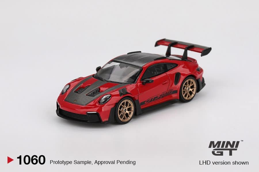 MINI GT No.1060 Porsche 911 (992) GT3 RS Weissach Package Guards Red MGT01060