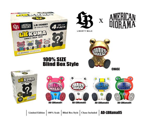 American Diorama Liberty Walk Kuma 100% Blind Box style (7cm) (4 designs /Inner case) AD-LBKuma05