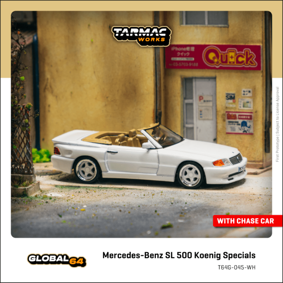 Tarmac Works 1:64 GLOBAL64 Mercedes-Benz SL 500 Koenig Specials White T64G-045-WH