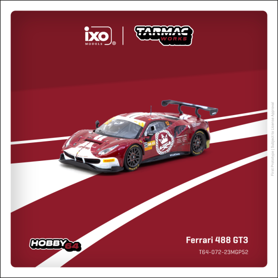Tarmac Works 1:64 HOBBY64 Ferrari 488 GT3 Macau GT Cup - FIA GT World Cup 2023 Harmony Racing Chen Weian T64-072-23MGP52