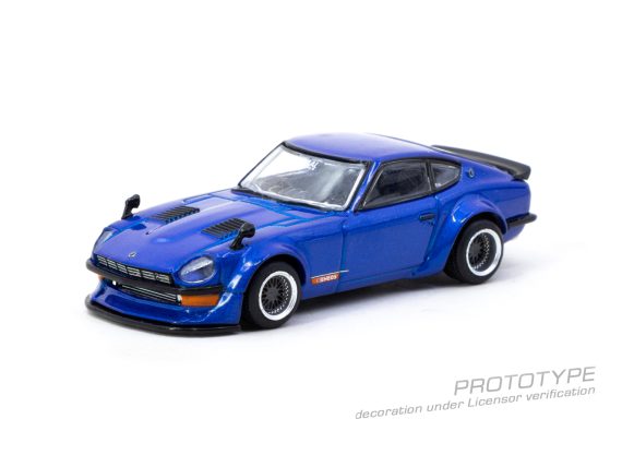 Tarmac Works 1:64 GLOBAL64 Nissan Fairlady Z S30 Widebody - Designed by Jon Sibal Blue T64G-062-BL