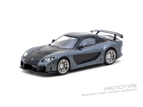 Tarmac Works 1:64 GLOBAL64 Mazda RX-7 VeilSide Fortune7 Grey metallic / Black T64G-075-GY