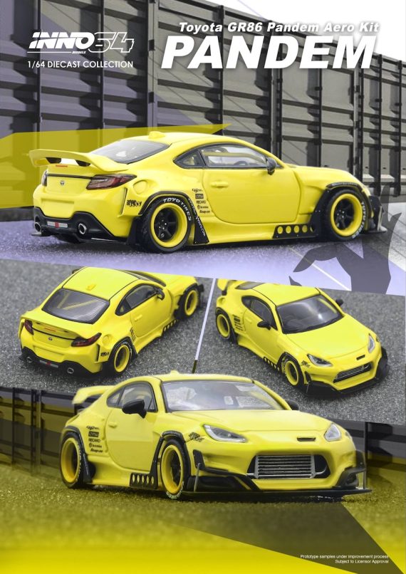 INNO64 1:64 TOYOTA GR86 "PANDEM" Yellow IN64-GR86P-YELLOW