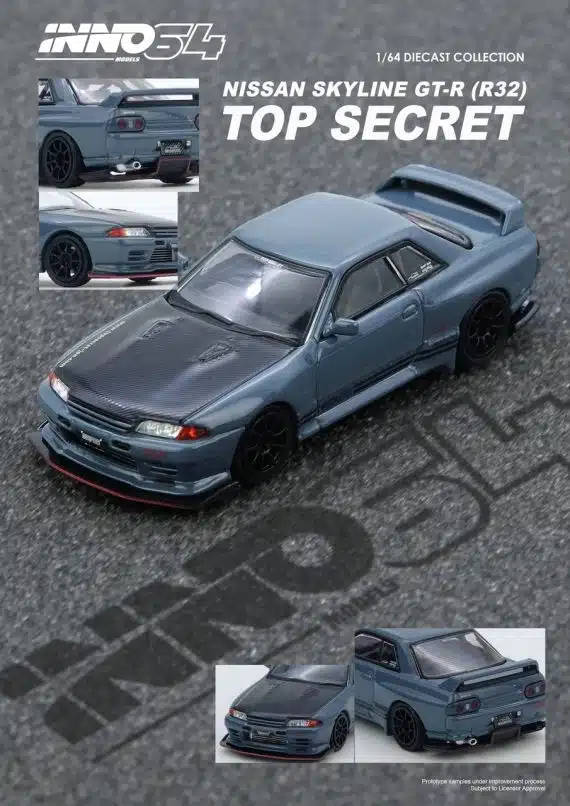 INNO64 1:64 TOP SECRET R32 GT-R Stealth Grey IN64-R32TS-STGR