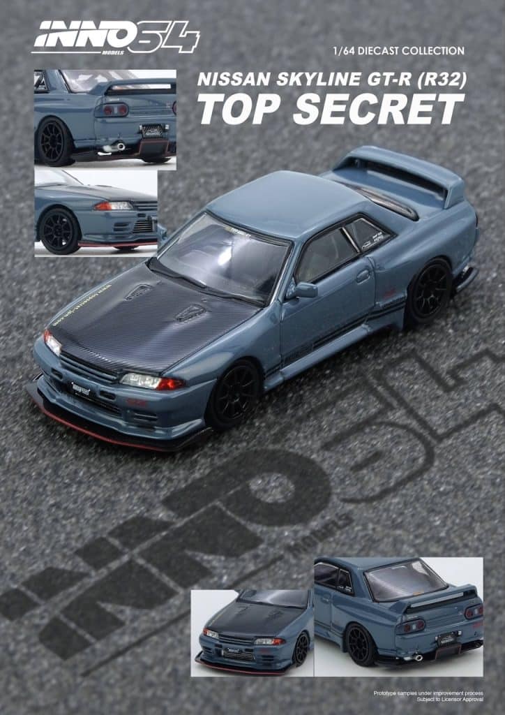 INNO64 1:64 TOP SECRET R32 GT-R Stealth Grey IN64-R32TS-STGR