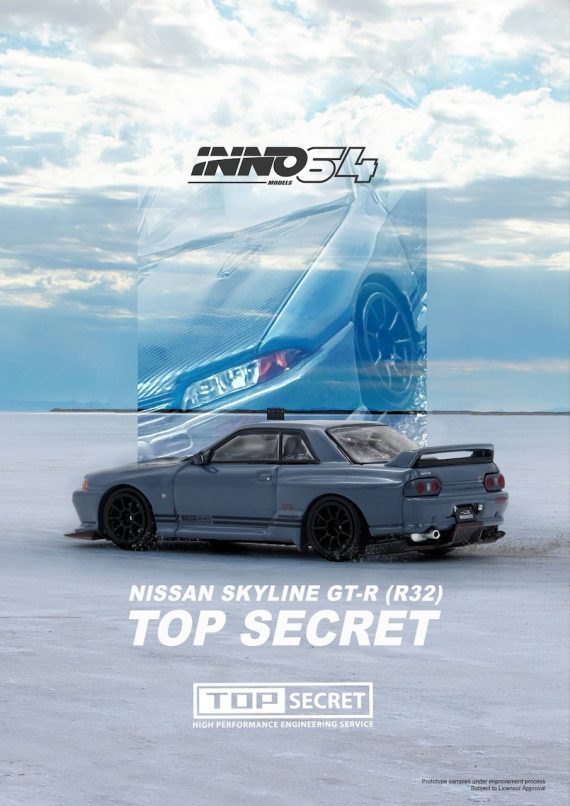 INNO64 1:64 TOP SECRET R32 GT-R Stealth Grey IN64-R32TS-STGR