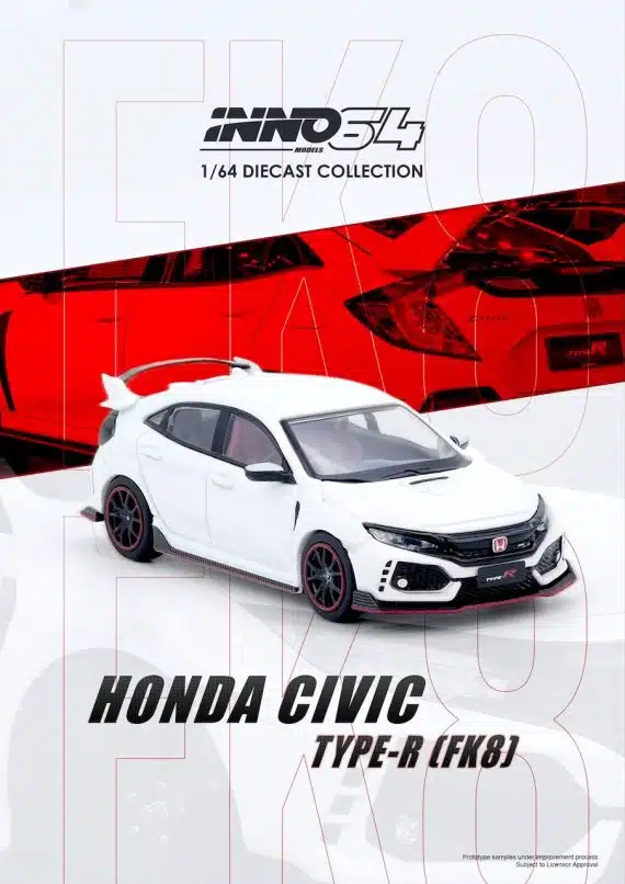INNO64 1:64 HONDA CIVIC TYPR-R (FK8) White IN64-FK8-WHI