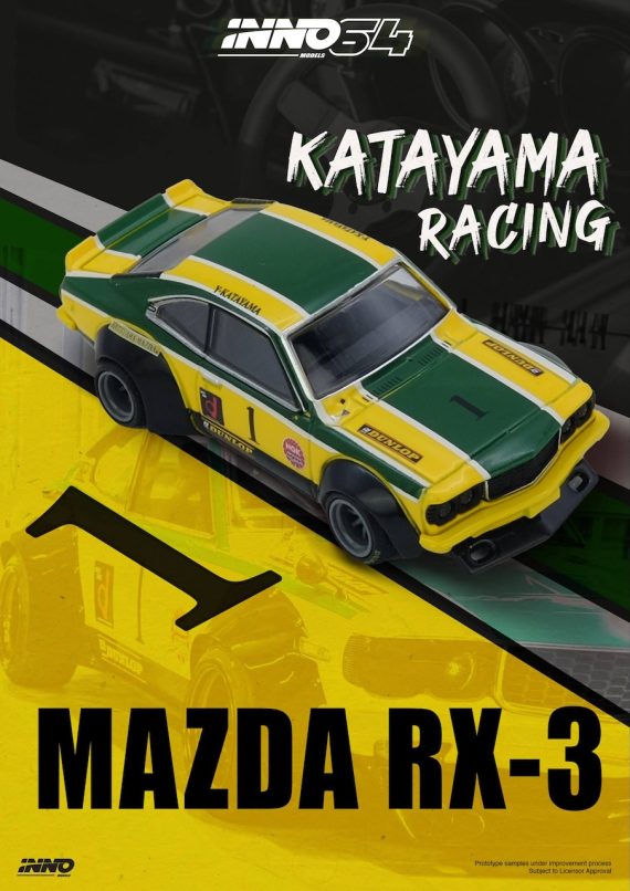 INNO64 1:64 MAZDA SAVANNA RX3 "KATAYAMA RACING" Livery IN64-RX3-KTYM