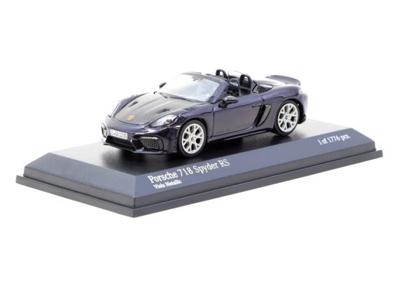 MINICHAMPS X Tarmac Works 1/64 Porsche 718 Spyder RS Limited 1776 Viola Metallic