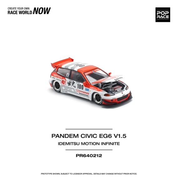 POPRACE 1:64 Pandem Civic EG6 PR640212