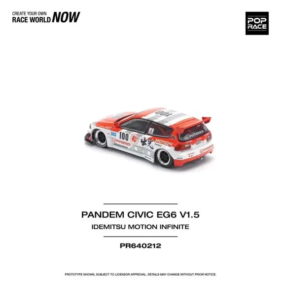 POPRACE 1:64 Pandem Civic EG6 PR640212