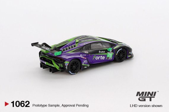 MINI GT No.1062 Lamborghini Huracán GT3 EVO2 #78 Forte Racing 2024 IMSA Daytona 24 Hrs MGT01062