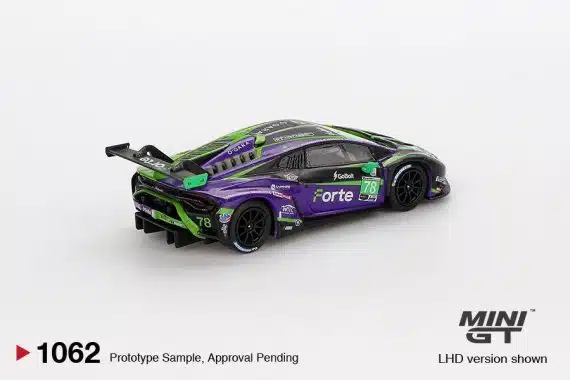 MINI GT No.1062 Lamborghini Huracán GT3 EVO2 #78 Forte Racing 2024 IMSA Daytona 24 Hrs MGT01062