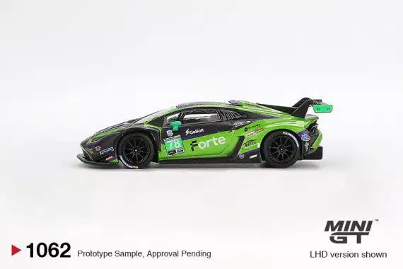 MINI GT No.1062 Lamborghini Huracán GT3 EVO2 #78 Forte Racing 2024 IMSA Daytona 24 Hrs MGT01062