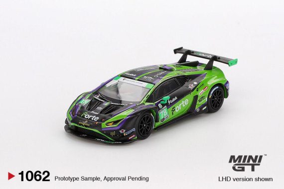MINI GT No.1062 Lamborghini Huracán GT3 EVO2 #78 Forte Racing 2024 IMSA Daytona 24 Hrs MGT01062