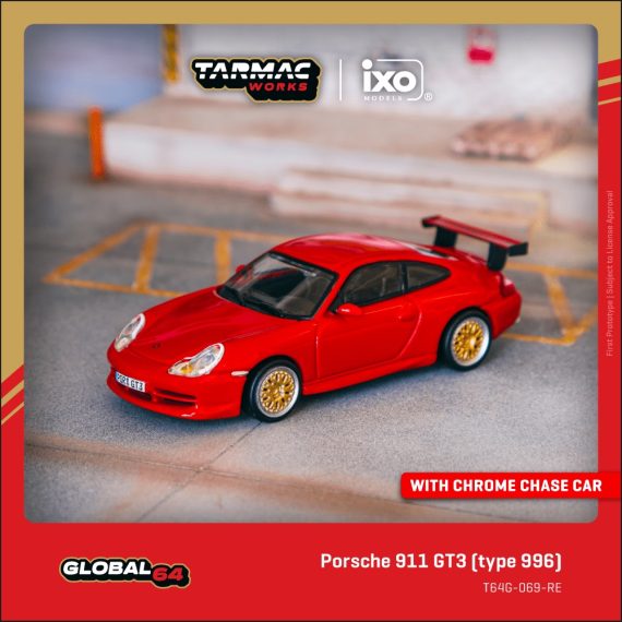 Tarmac Works 1:64 GLOBAL64 Porsche 911 GT3 (type 996) Red T64G-069-RE