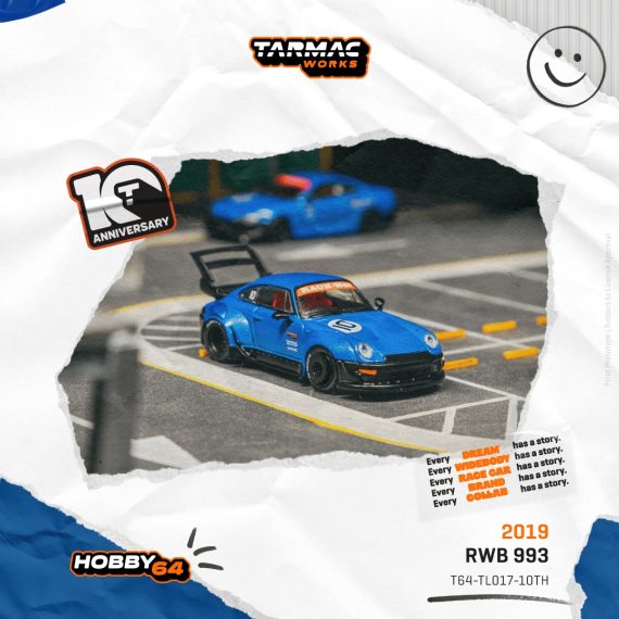 Tarmac Works 1:64 HOBBY64 RWB 993 Tarmac Works 10th Anniversary T64-TL017-10TH